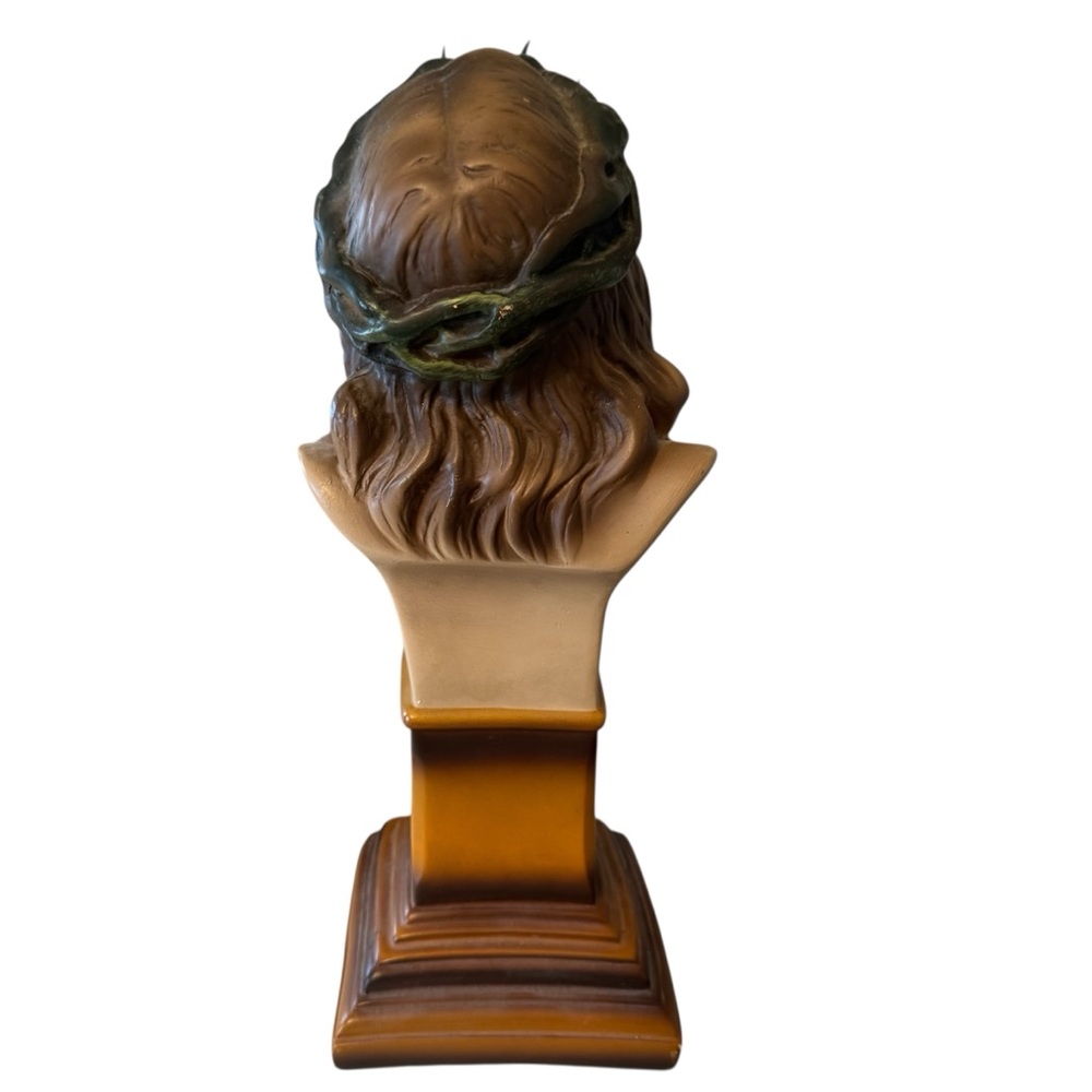 Jesus Christ Crown of Thorns Vintage Bust Statue Religious Crucifixion Passion - Picture 2 of 4